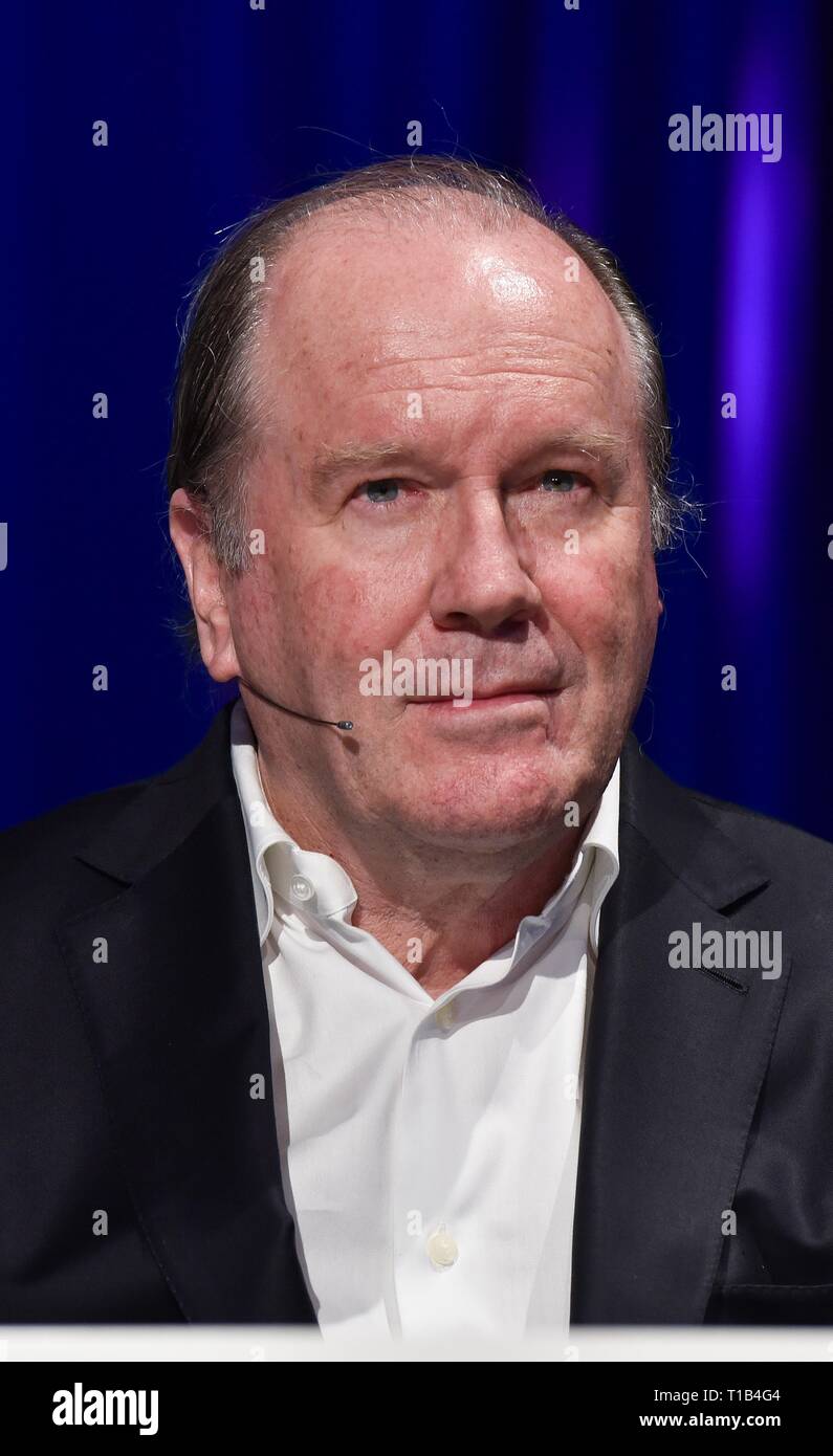 Cologne, Germany. 25th Mar 2019. The Scottish writer William Boyd reads at the Lit. Cologne, the international literature festival. Photo: Horst Galuschka/dpa Credit: dpa picture alliance/Alamy Live News Credit: dpa picture alliance/Alamy Live News Stock Photo