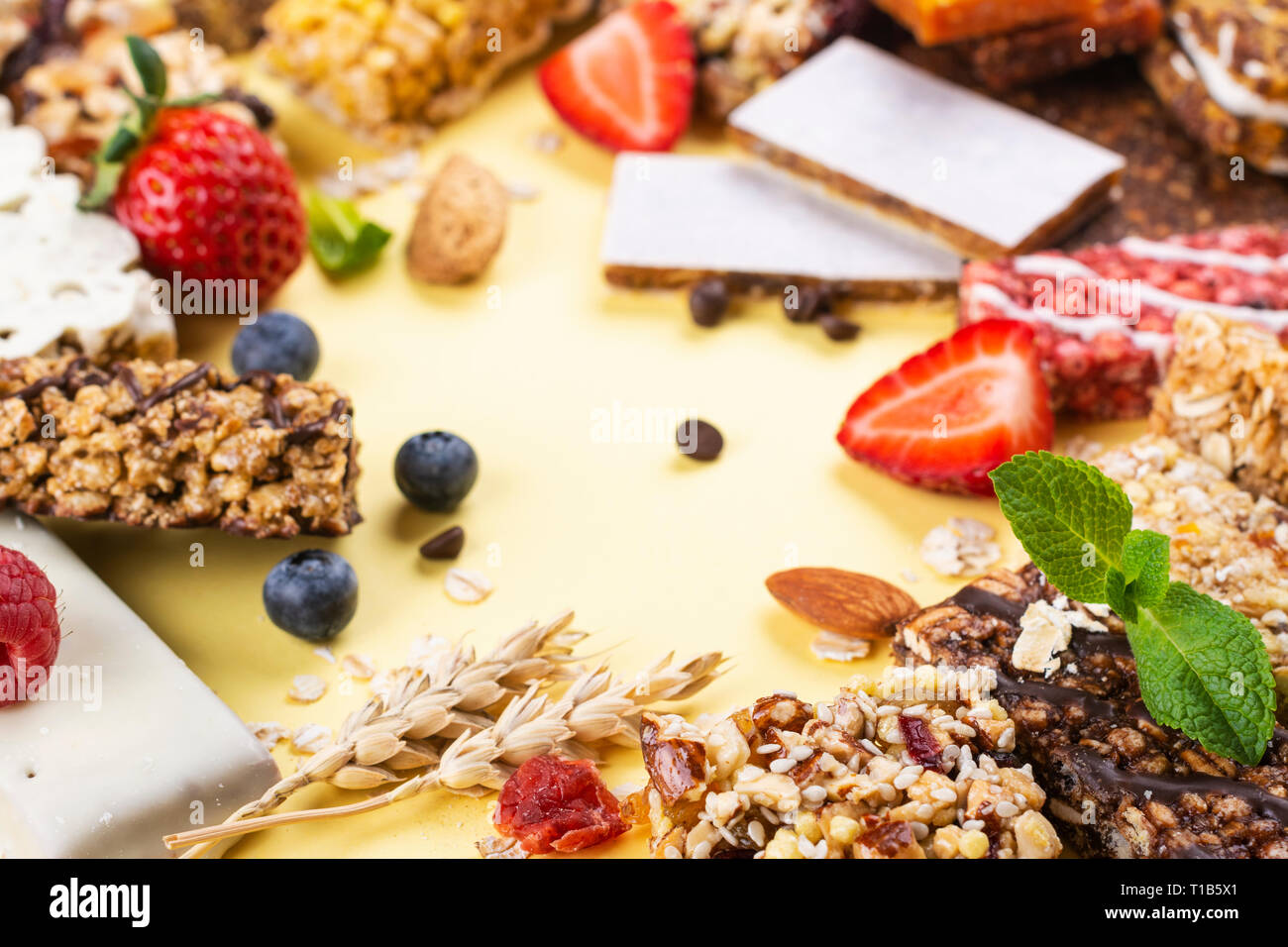 Homemade granola cereal bars Stock Photo Alamy