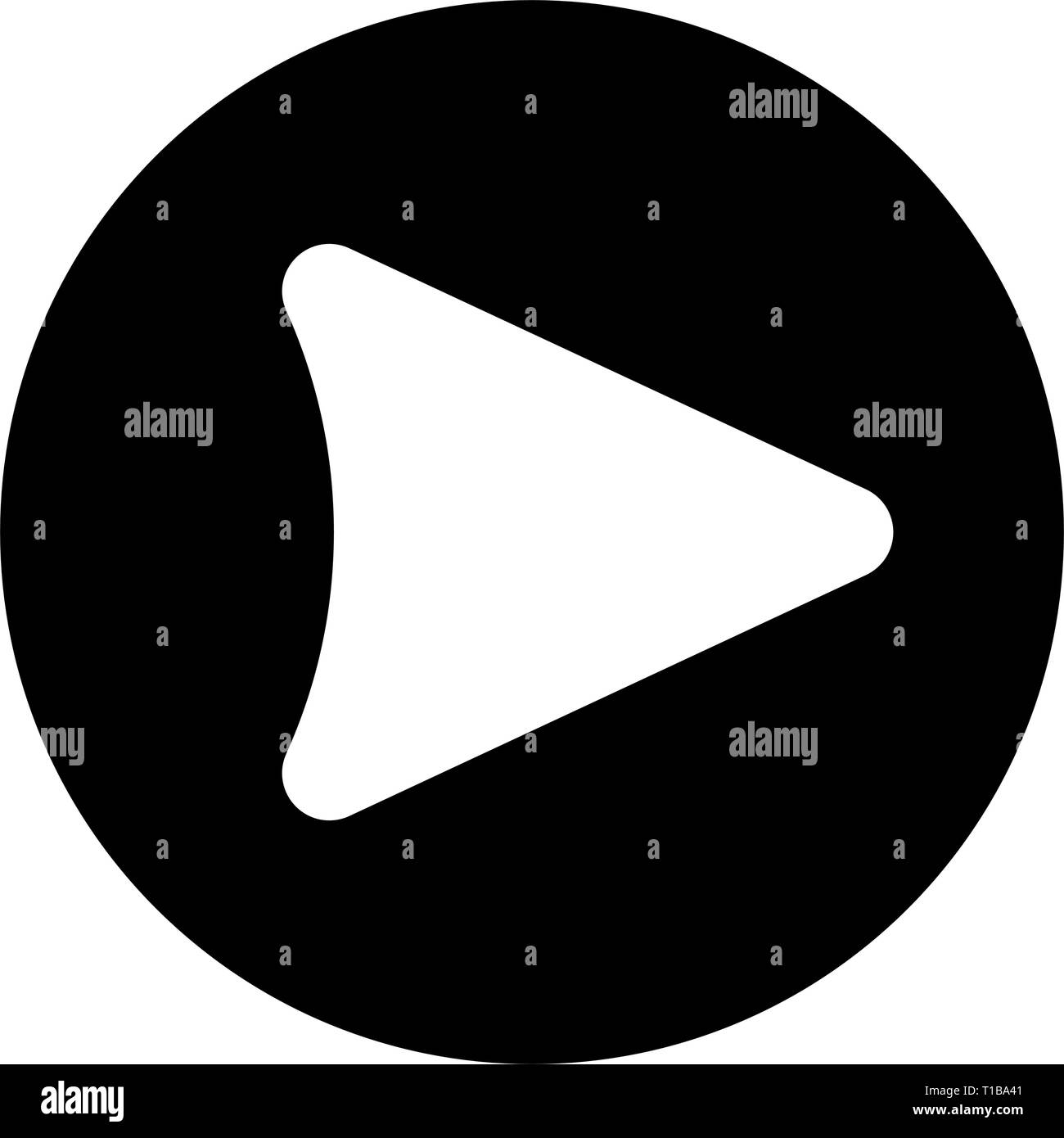 Play button icon - black slick, isolated - vector illustration Stock Vector
