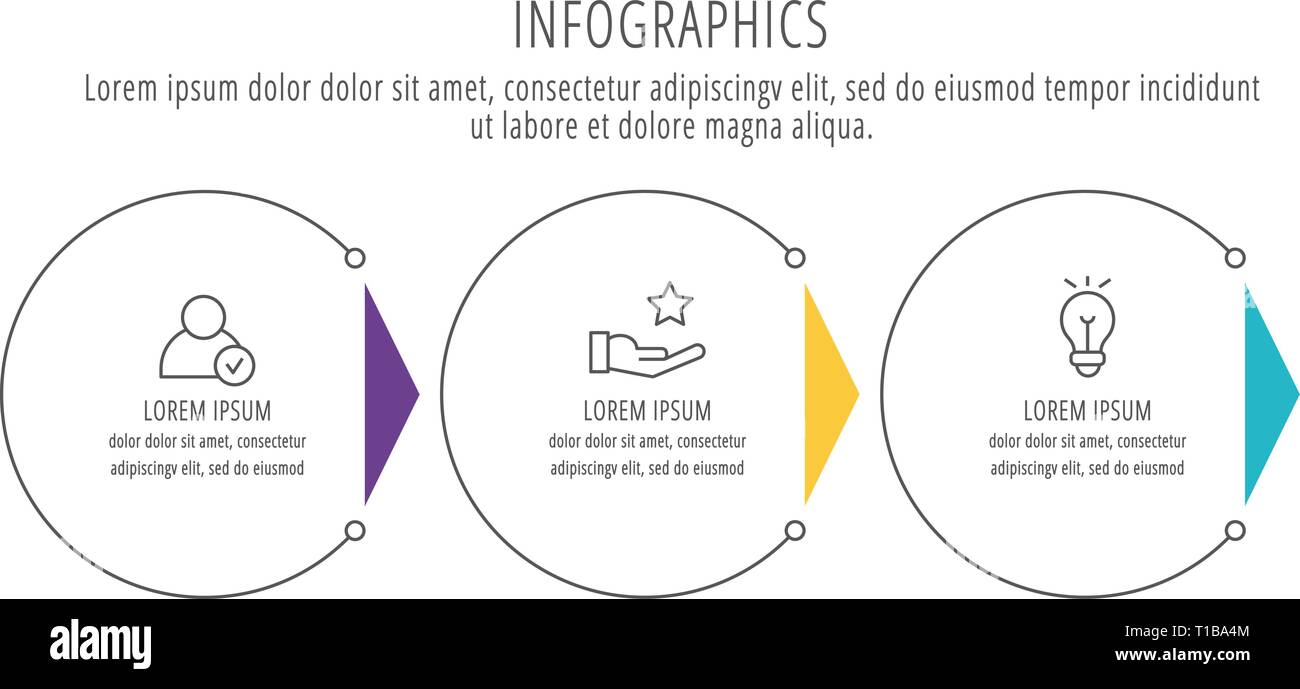 Modern line vector illustration. Infographic circles template with ...