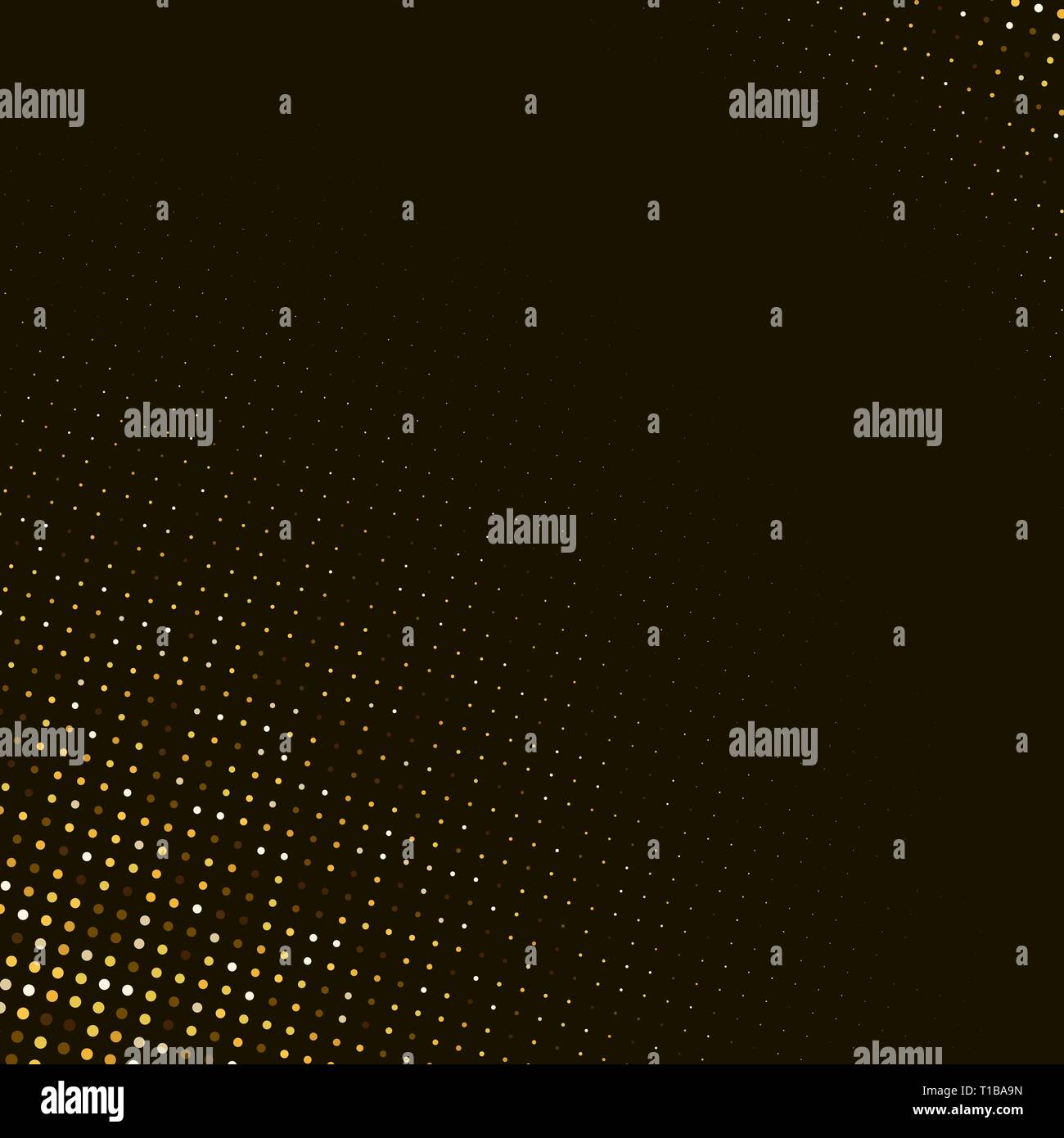 Vector abstract golden halftone pattern on black background Stock ...