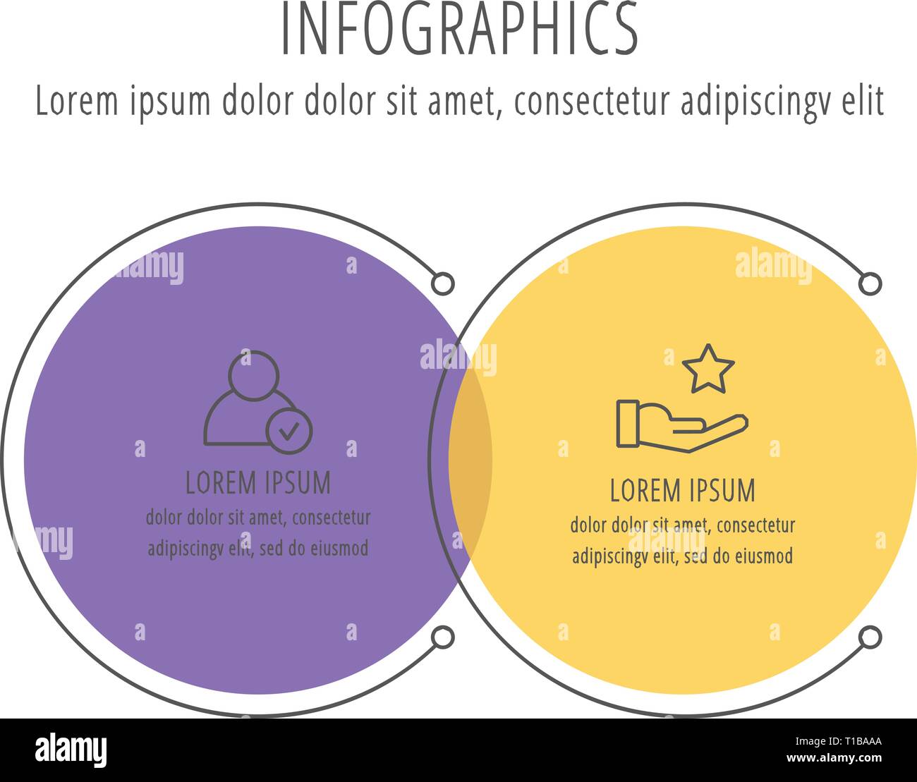 Modern vector illustration. Infographic circles template with two ...