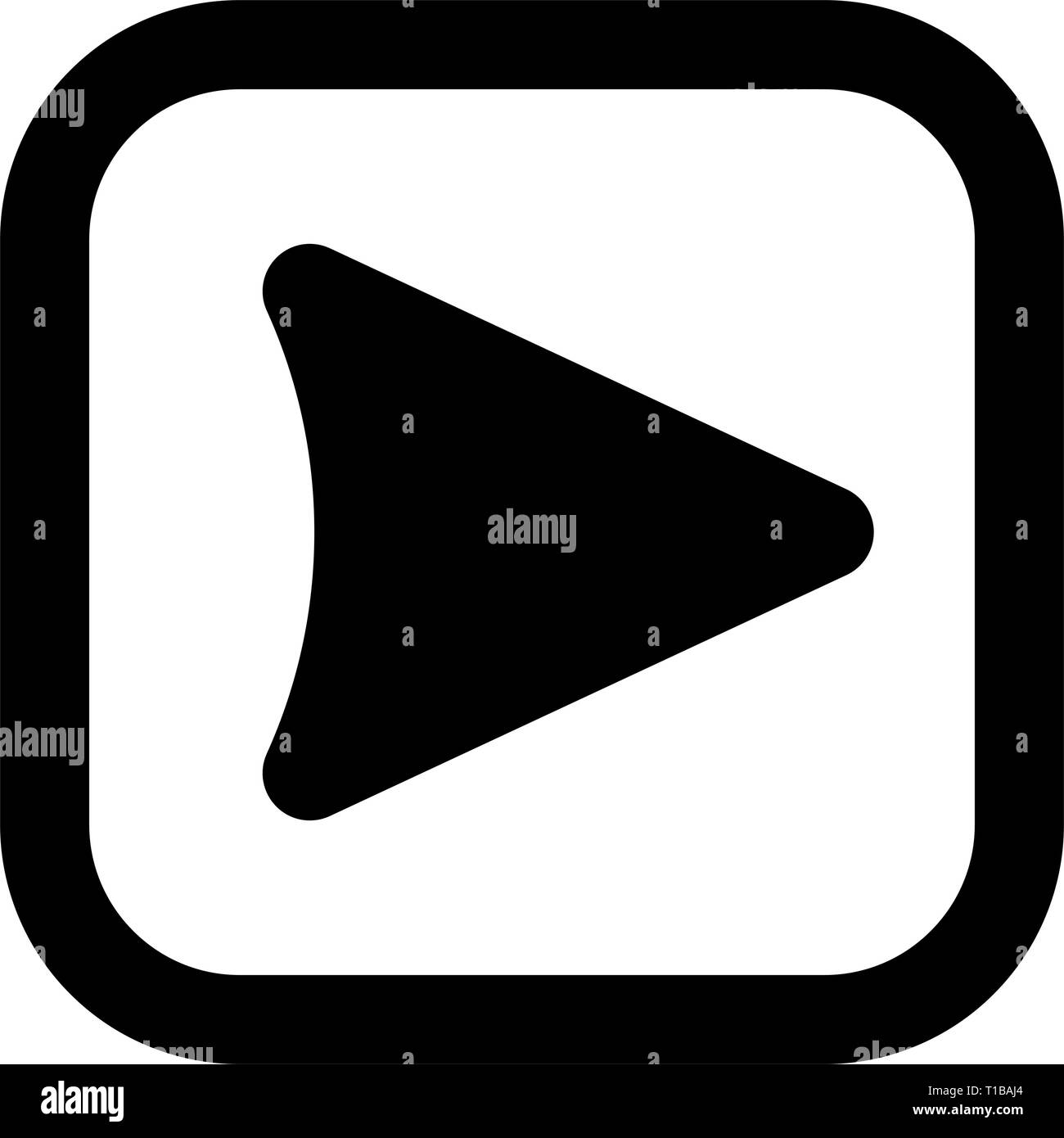 Play button icon - black slick, isolated - vector illustration Stock Vector