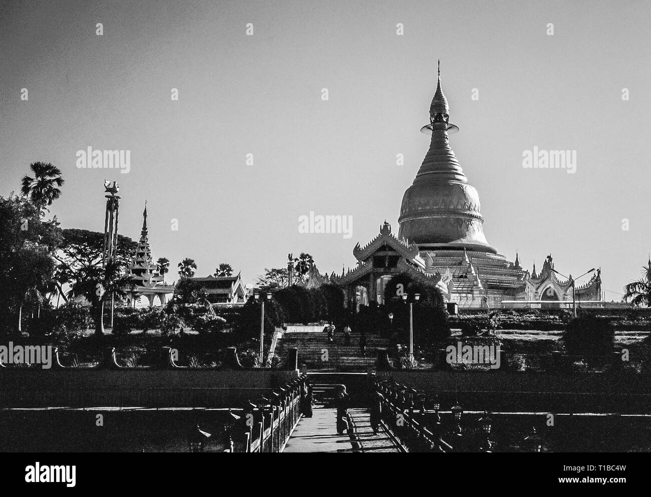 Myanmar [Burma] The Royal Palace Pagoda in the northern city of Mandalay located on the Irrawaddy River Stock Photo