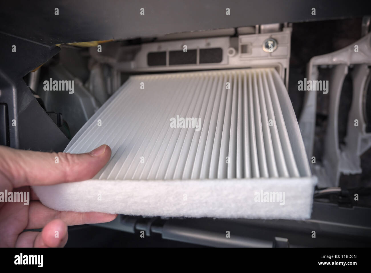 Replacing Cabin Air Conditioner Filter Stock Photos Replacing