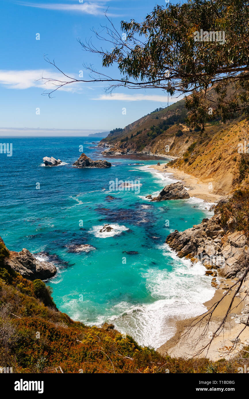 Big Sur Pacific Coast scenery or landscape near Carmel, along Highway ...