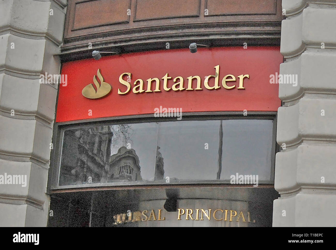 Santander bank, sucursal principal,  Madrid, Spain Stock Photo