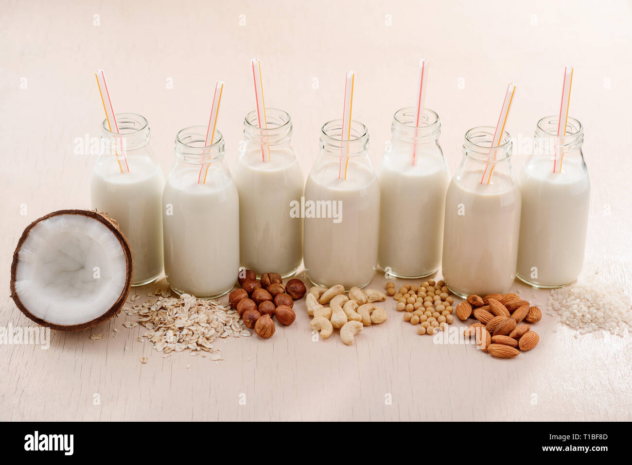 Organic dairyfree milk Stock Photo Alamy
