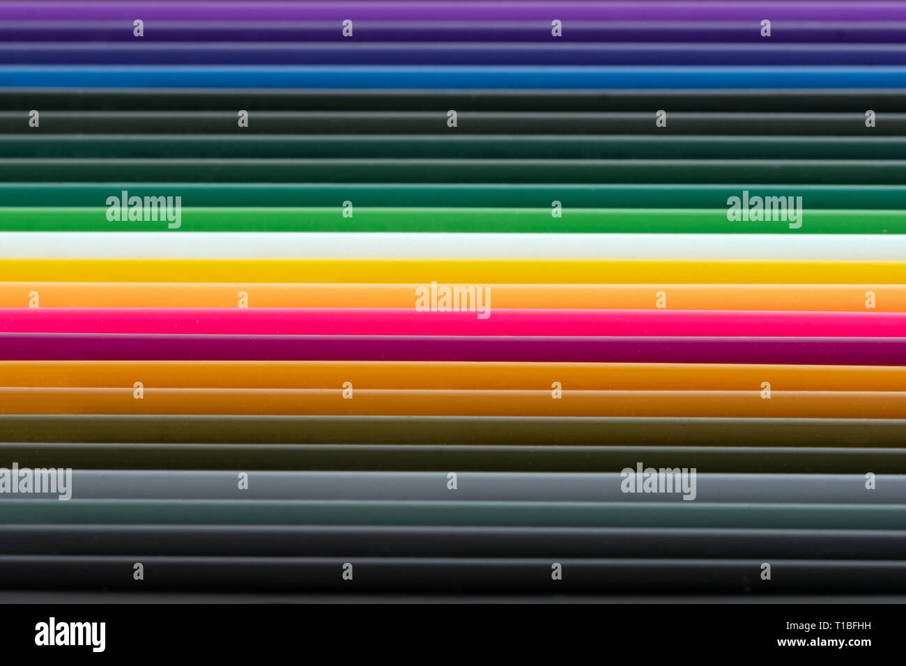 series of crayons lined up in all colors Stock Photo Alamy