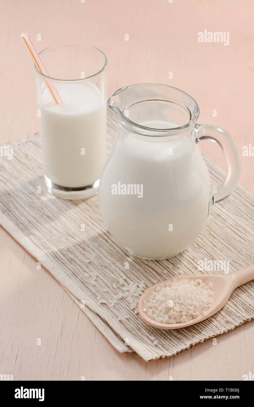 Homemade rice milk Stock Photo Alamy