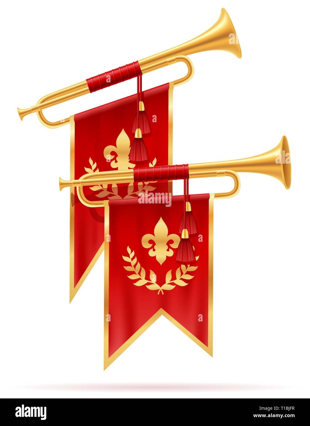 king royal golden horn trumpet vector illustration isolated on white  background Stock Vector Image & Art - Alamy