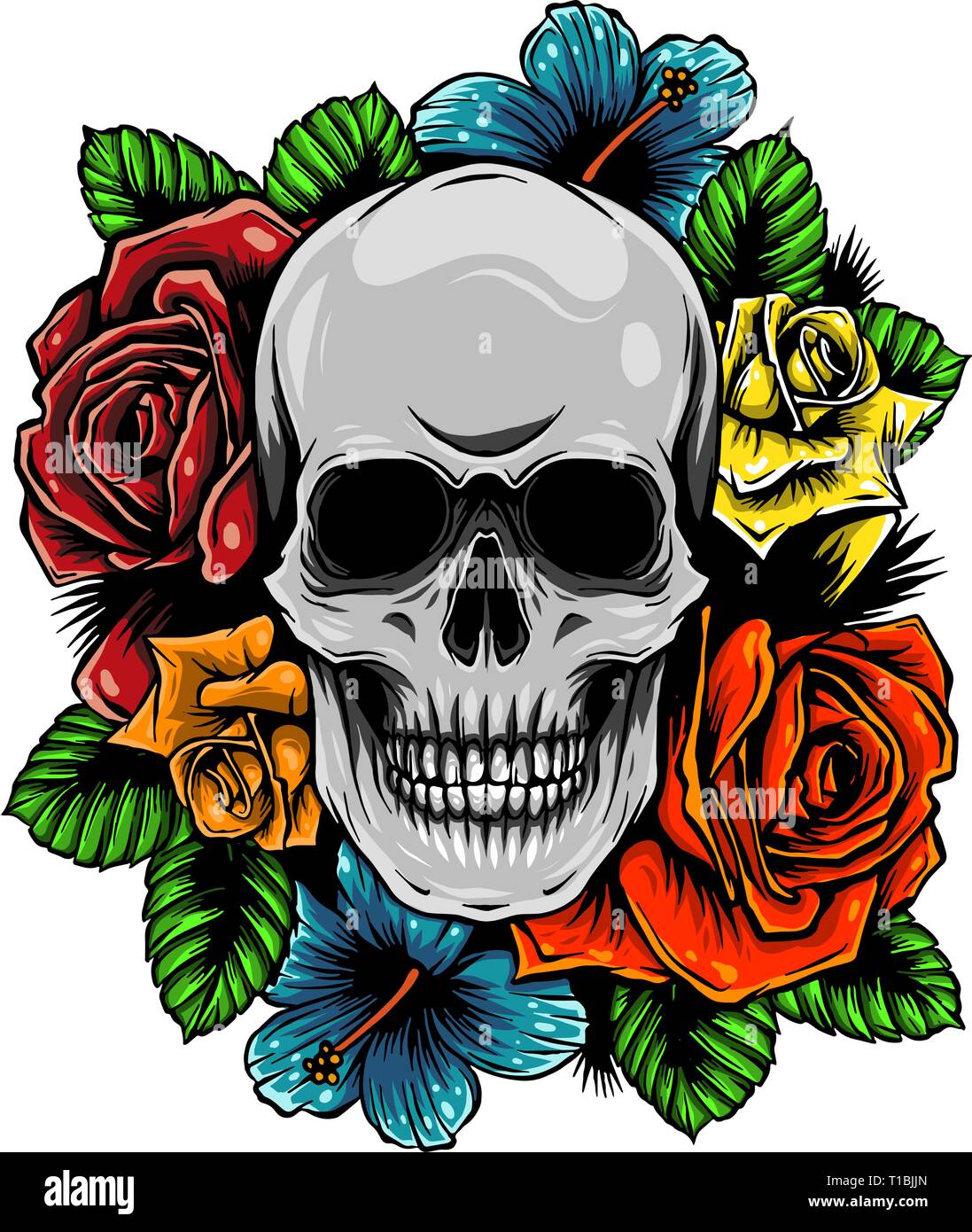 Skull Flowers High Resolution Stock Photography and Images Alamy