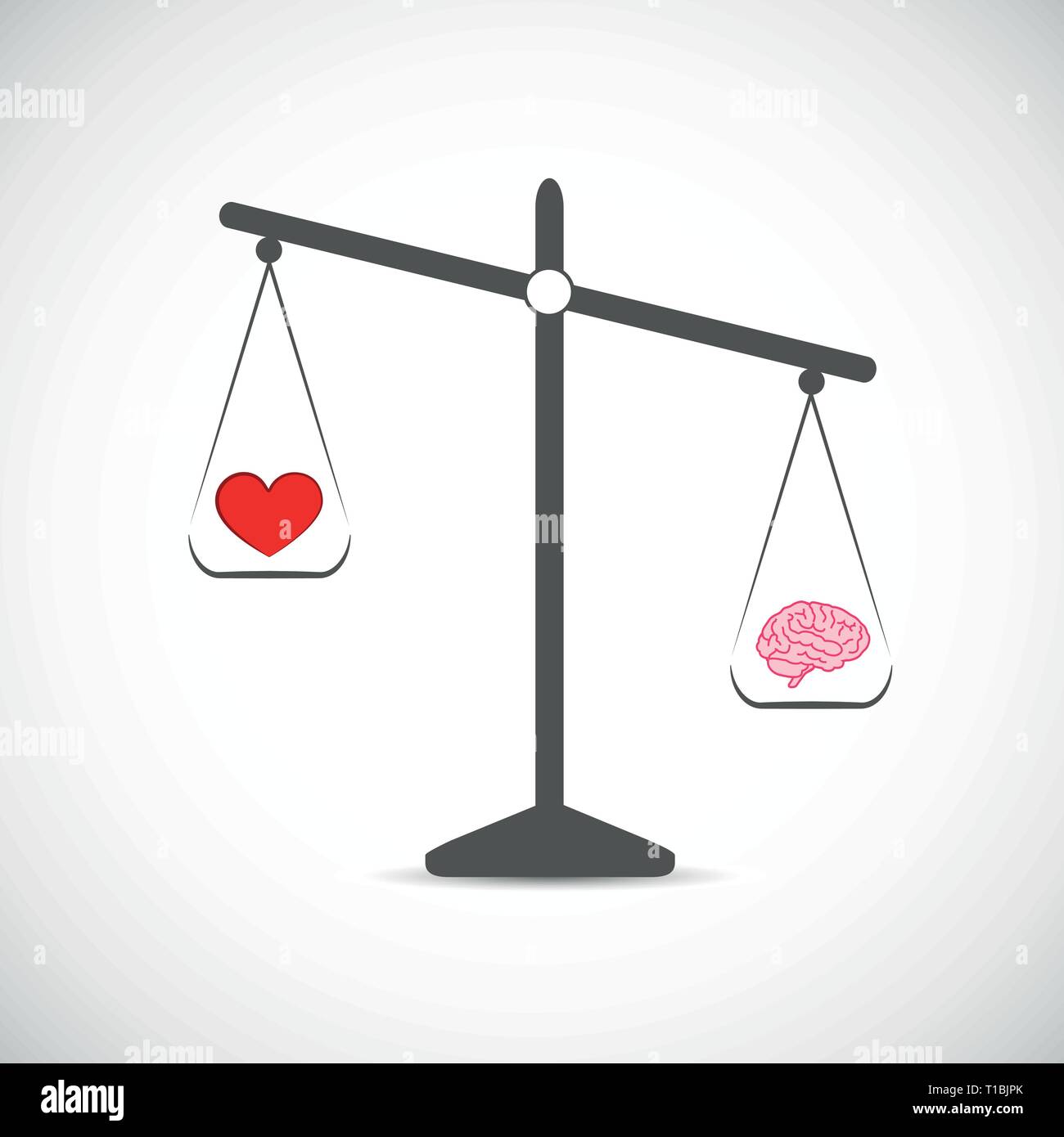 hearth and brain in balance vector illustration Stock Vector