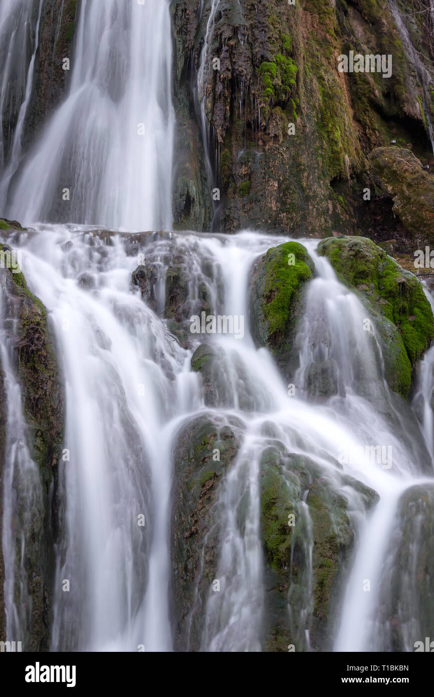 Powerful water stream falling close hi-res stock photography and images ...