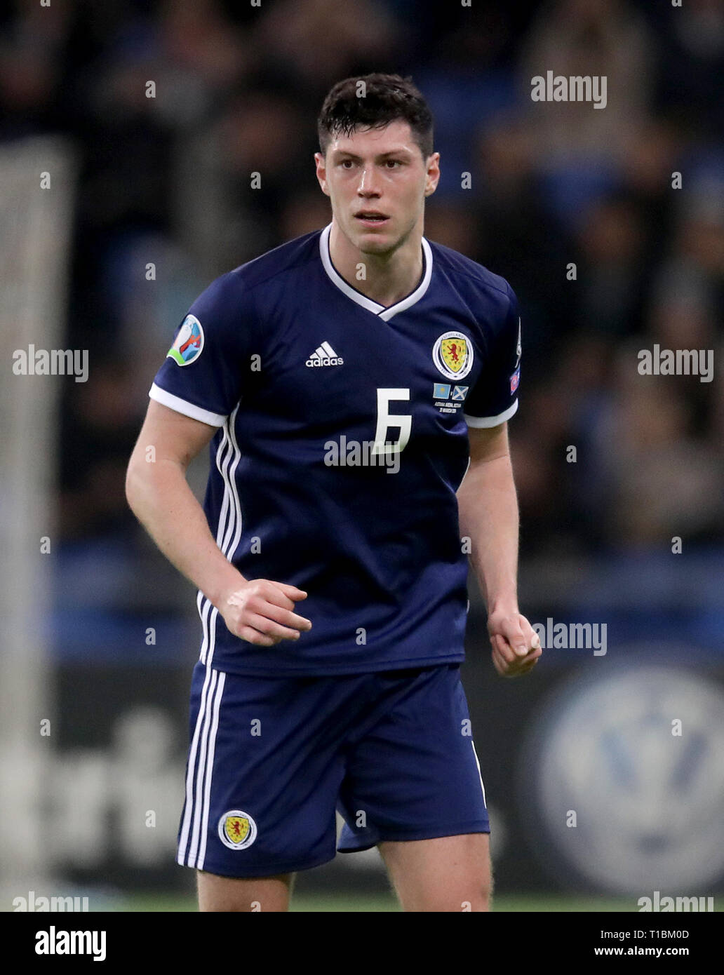Scotland S Scott Mckenna During The Uefa Euro 2020 Qualifying Group I Match At The Astana Arena Stock Photo Alamy