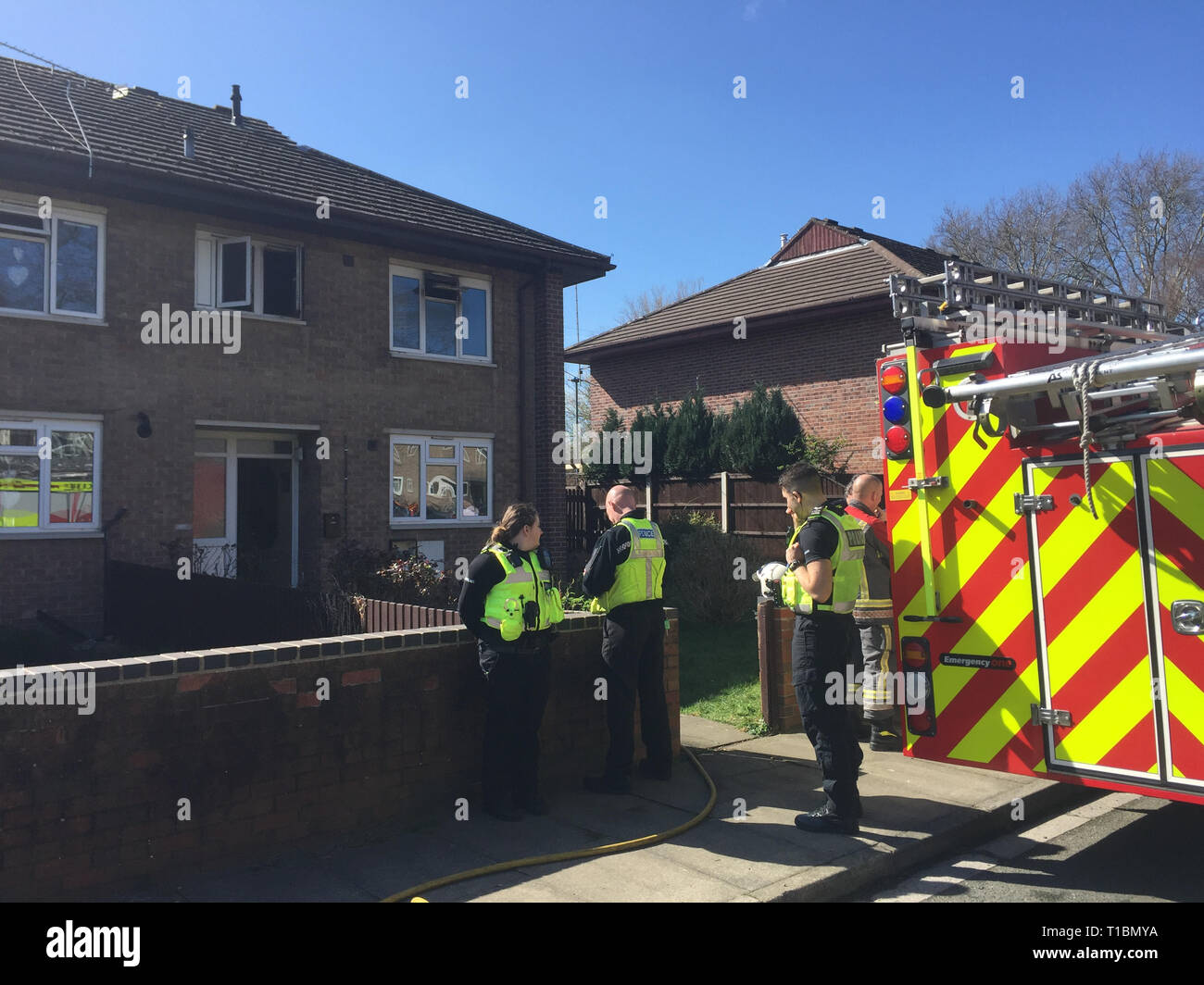 A house on on Mundy Street in Derby where a woman in her mid-seventies died in a house fire. Stock Photo