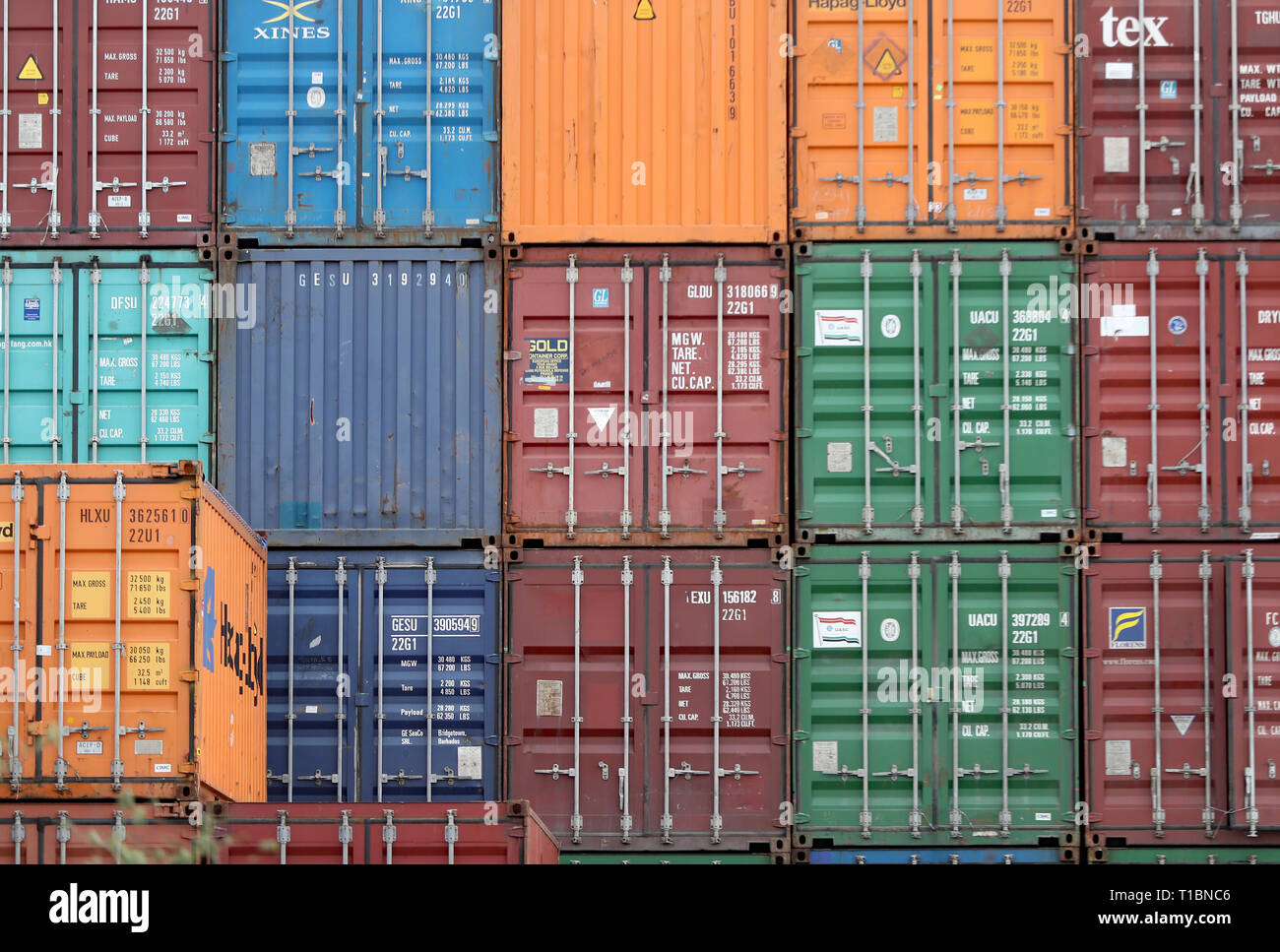 Shipping containers at Dublin Port Stock Photo Alamy