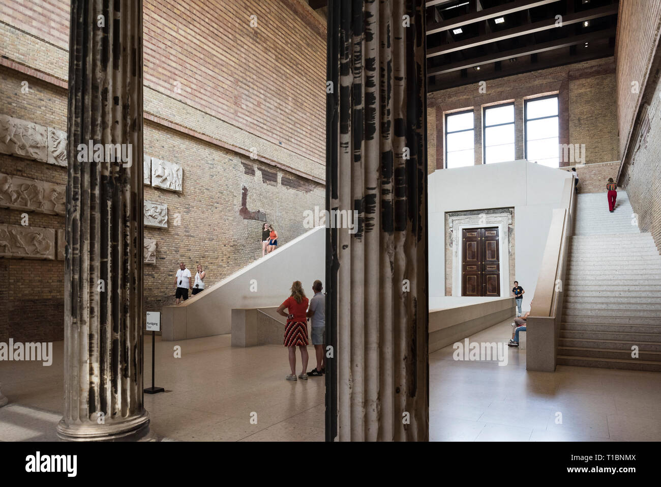 Berlin. Germany. The Neues Museum (New Museum), Museum Island, main staircase hall by David Chipperfield Architects in collaboration with Julian Harra Stock Photo