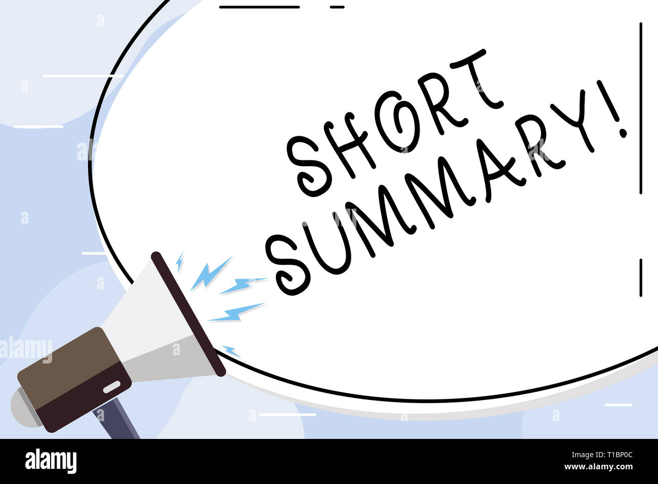 Conceptual hand writing showing Short Summary. Concept meaning Brief