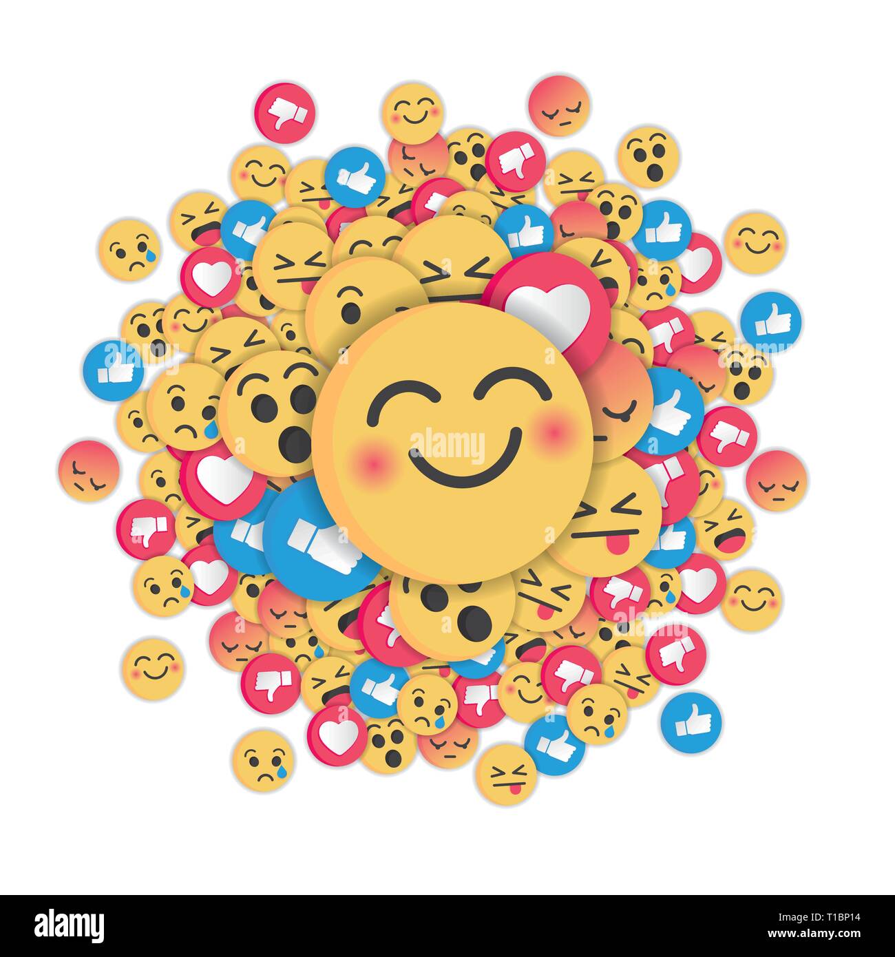 Modern emoji design on white background. Social Network emoticons  illustration vector Stock Vector Image & Art - Alamy