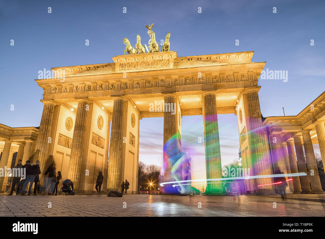 Brandenburg Gate during blue hour Stock Photo