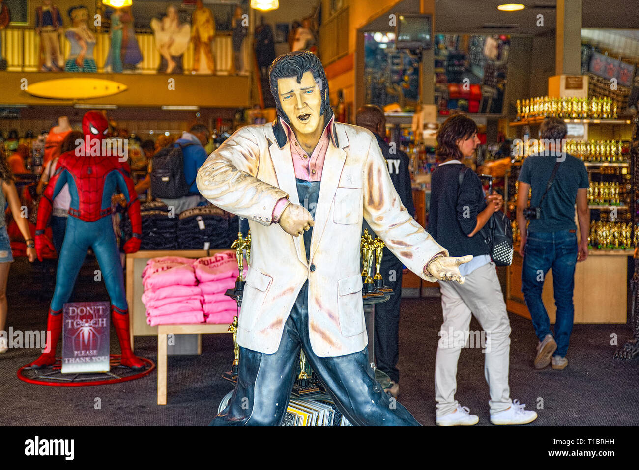 Los Angelos, California, USA - September 04, 2018: Famous Hollywood Boulevard , Doll of Elvis Presley. Stock Photo