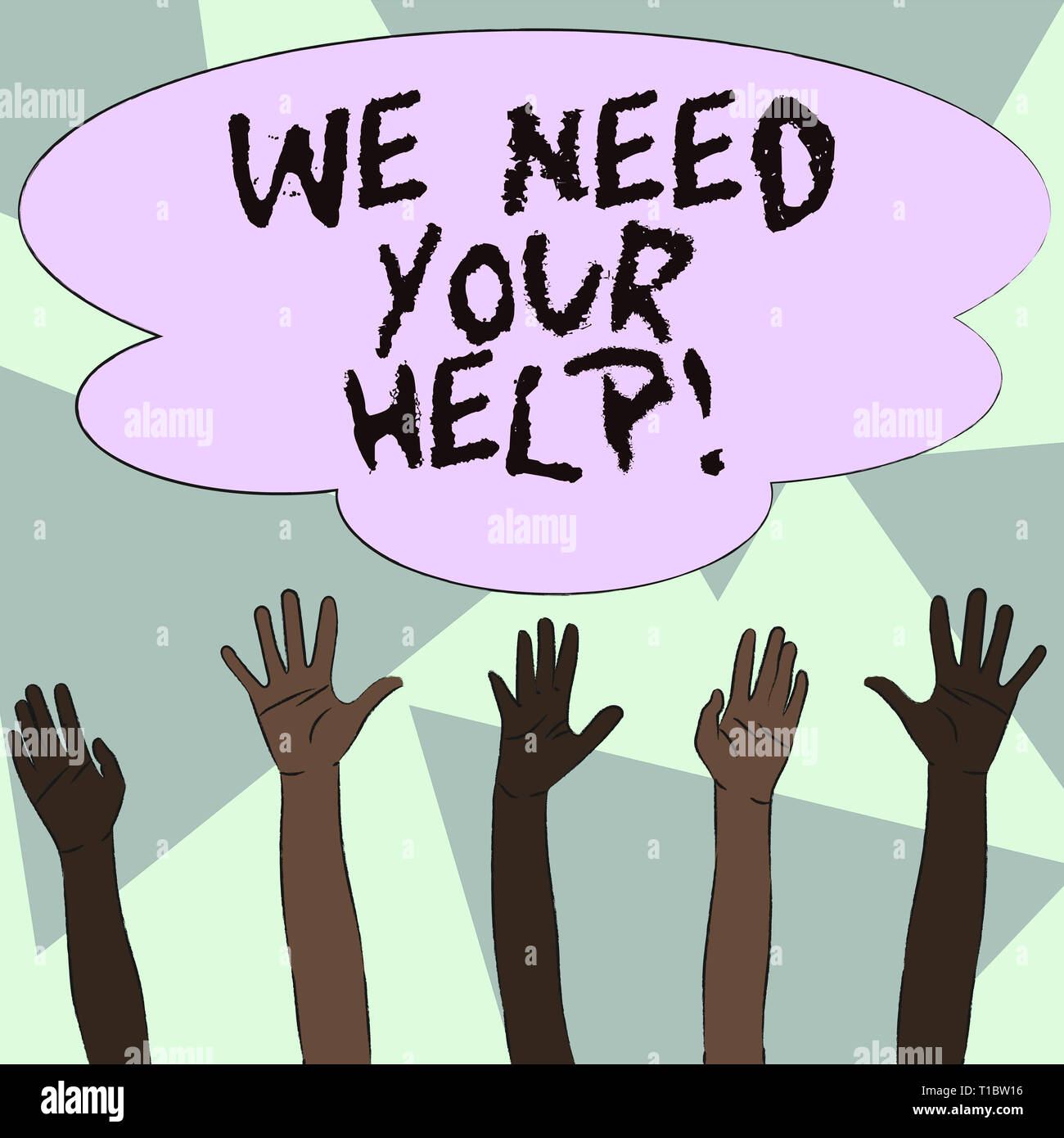 Text sign showing We Need Your Help. Business photo showcasing asking ...