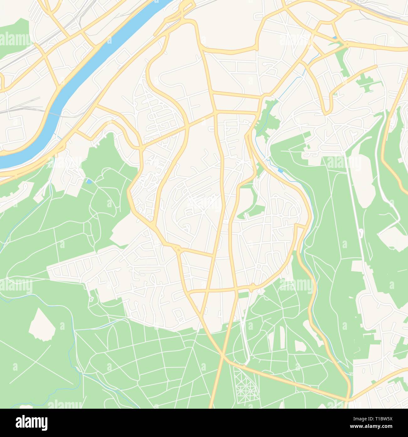 Printable Map Of Seraing Belgium With Main And Secondary Roads And Larger Railways This Map Is Carefully Designed For Routing And Placing Individual Stock Vector Image Art Alamy