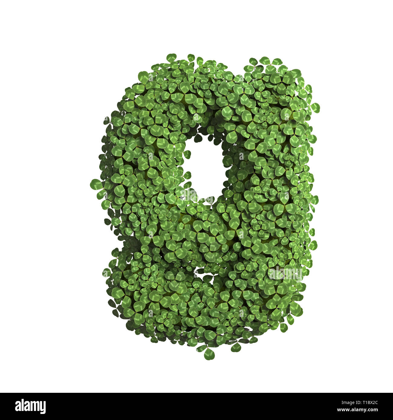 clover letter G - Lowercase 3d spring font isolated on white background. This alphabet is perfect for creative illustrations related but not limited t Stock Photo