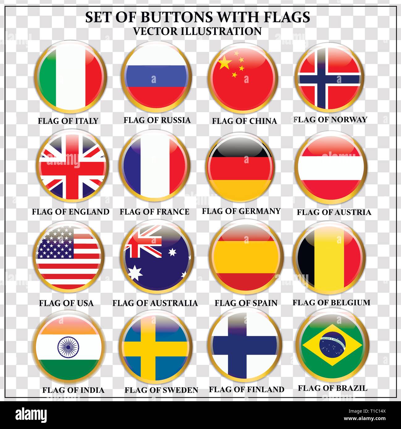 Bright Set Of Banners With Flags Colorful Illustration With Flags