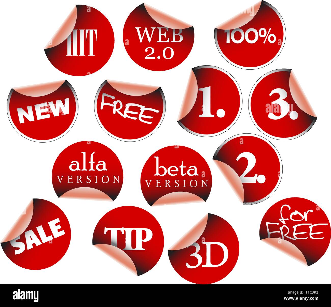 Labels badges and stickers with various texts Stock Vector