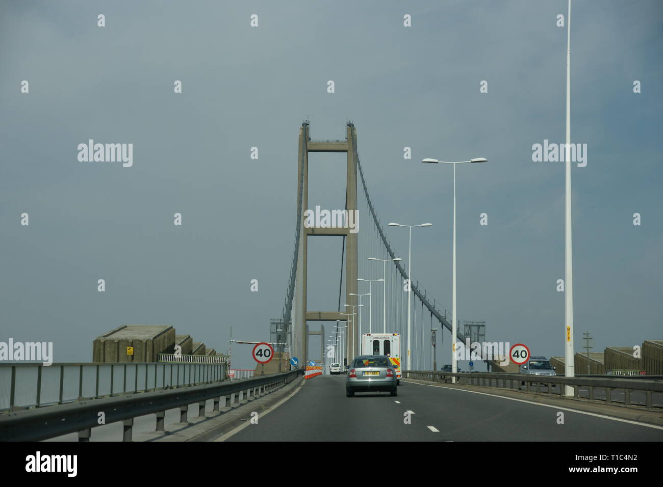Humber Bridge, UK’s longest single-span suspension bridge Stock Photo