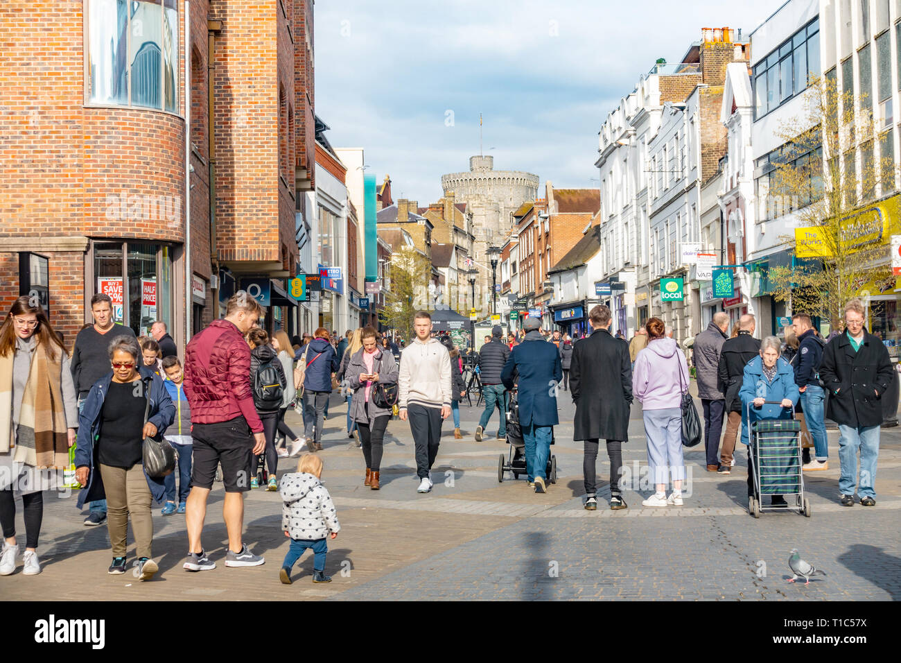 People in Peascod Street, Windsor, UK Stock Photo