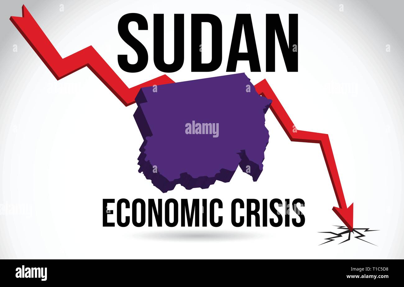 Sudan Map Financial Crisis Economic Collapse Market Crash Global
