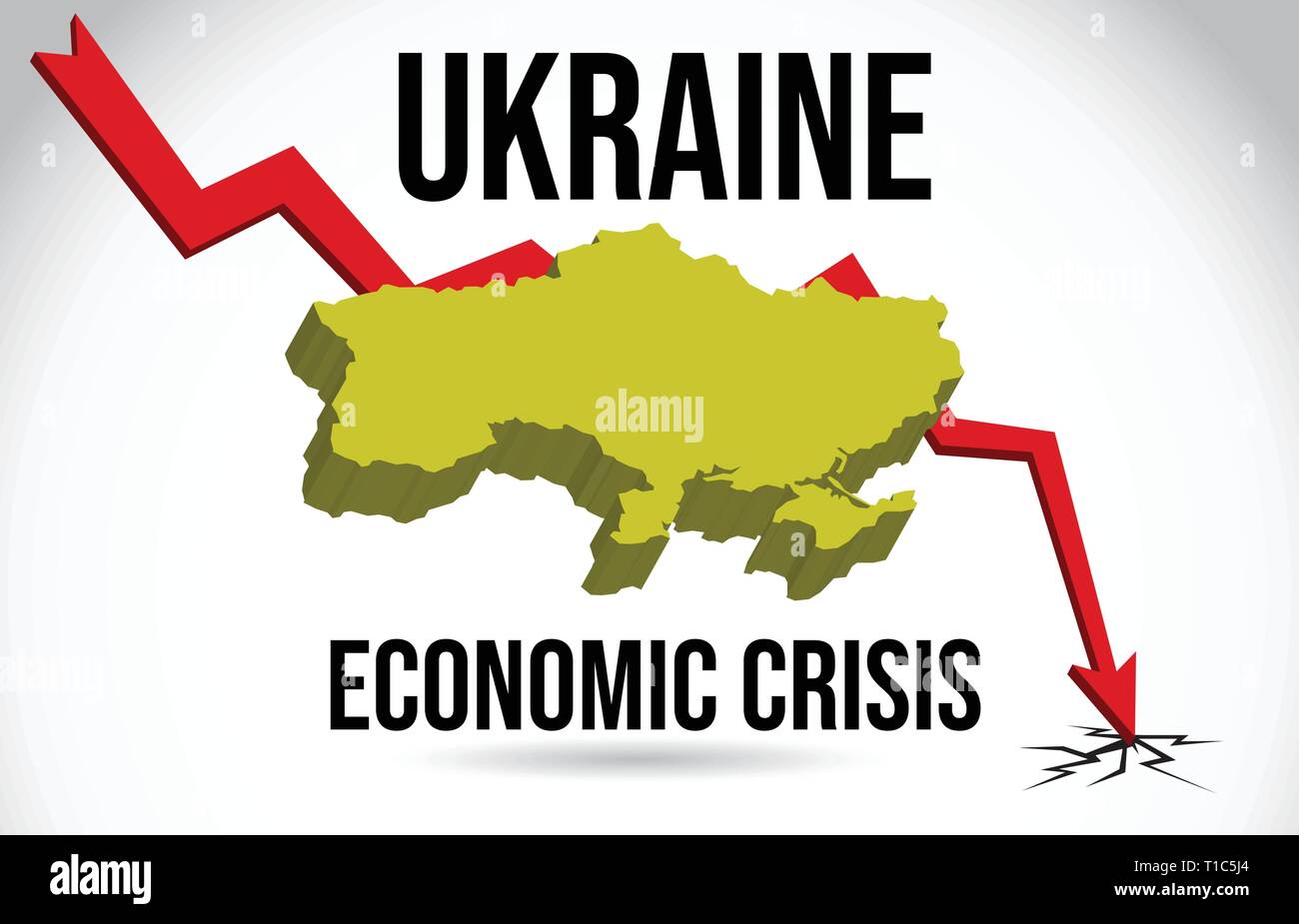 Ukraine Map Financial Crisis Economic Collapse Market Crash Global