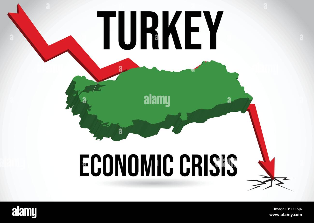 Turkey Map Financial Crisis Economic Collapse Market Crash Global