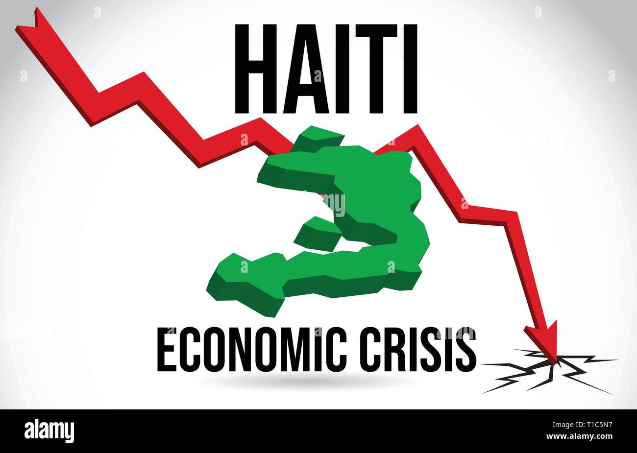 Haiti Map Financial Crisis Economic Collapse Market Crash Global