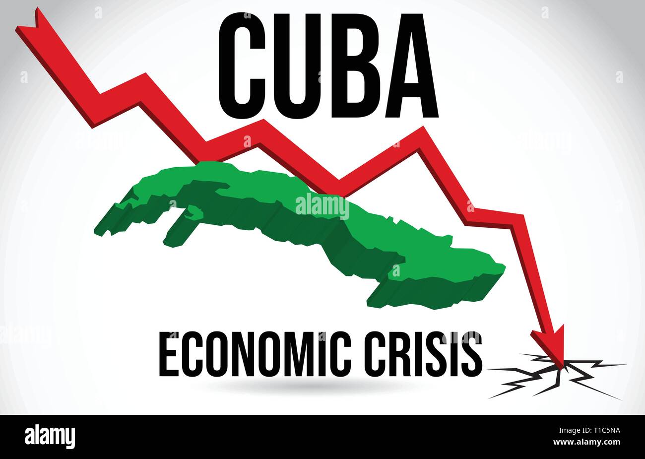 Cuba Map Financial Crisis Economic Collapse Market Crash Global