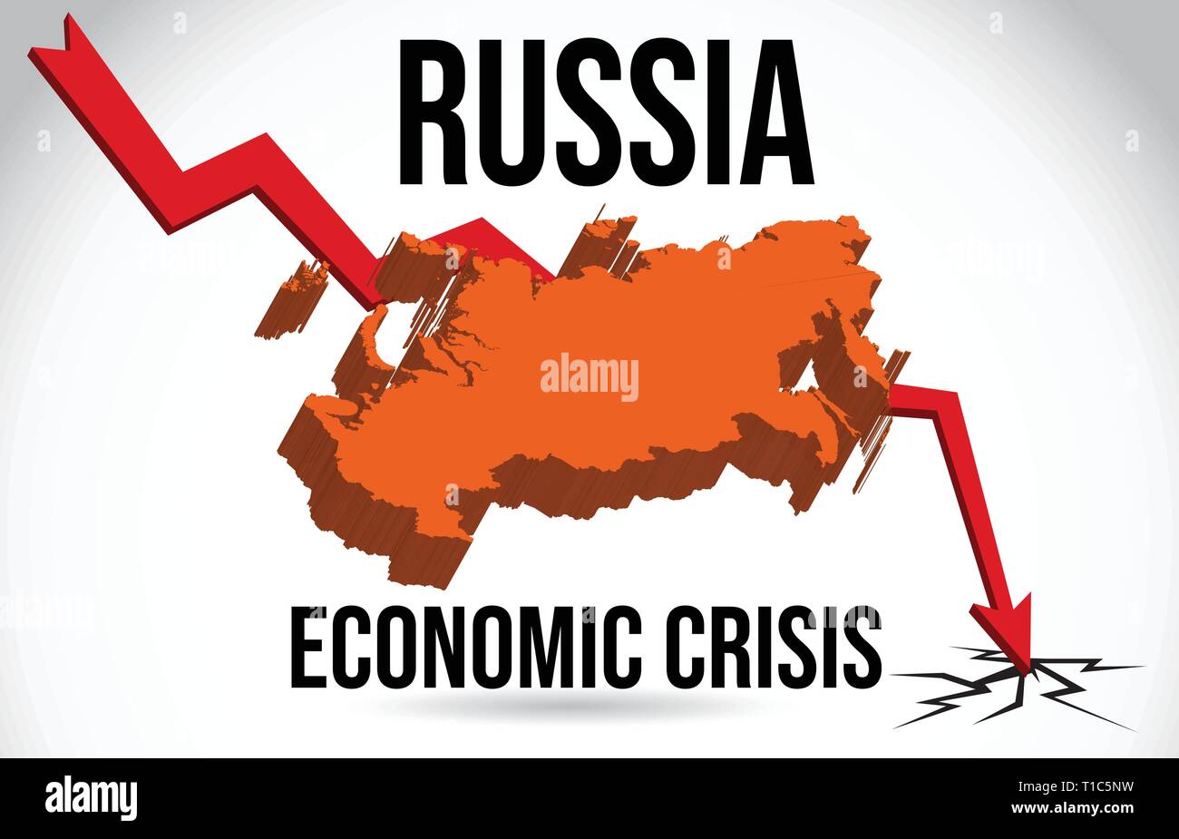 Russia Map Financial Crisis Economic Collapse Market Crash Global