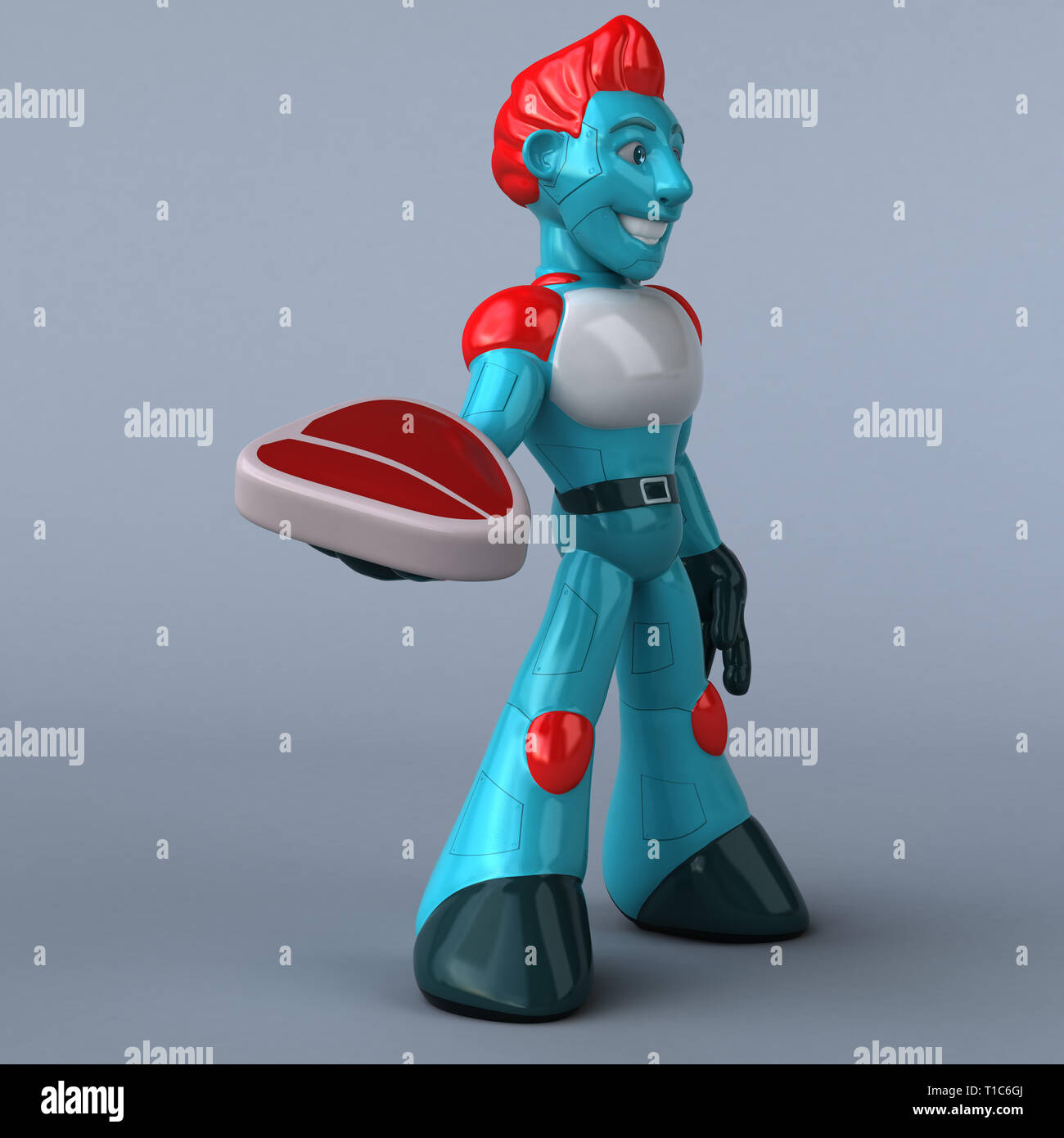Red Robot - 3D Illustration Stock Photo - Alamy