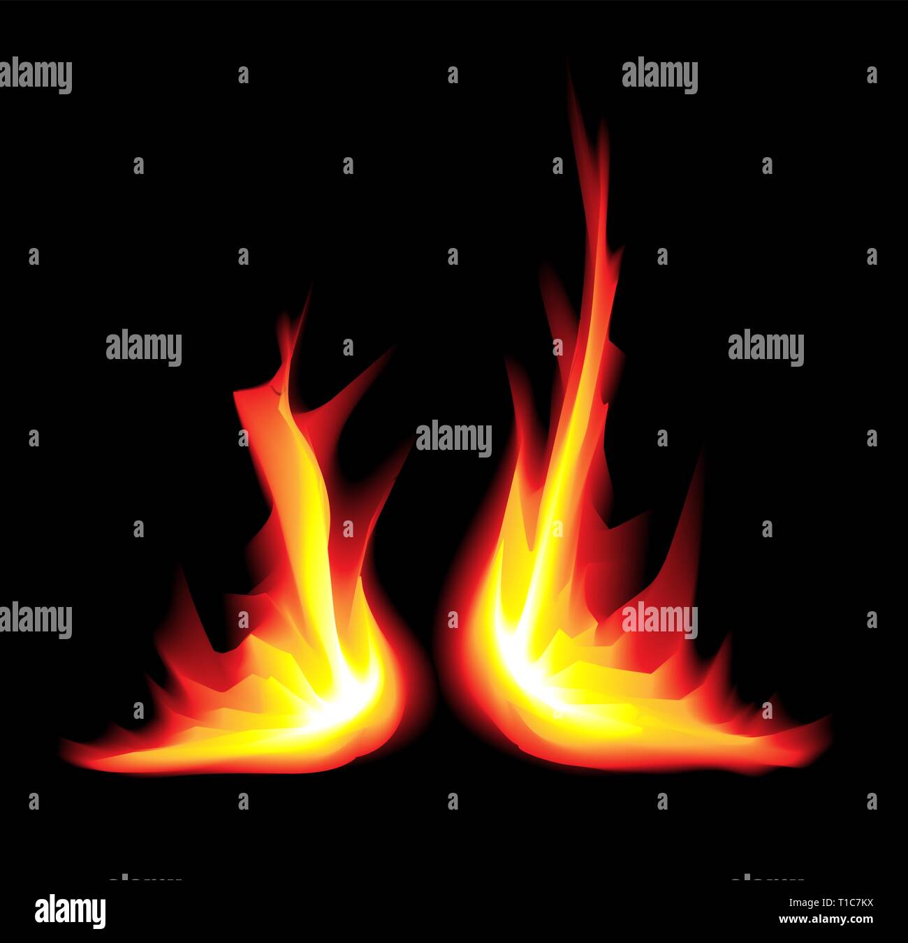 Vector flames on a black background Stock Vector Image & Art - Alamy