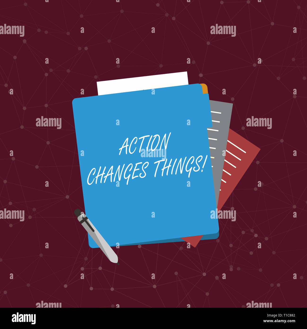 Handwriting text writing Action Changes Things. Conceptual photo start ...