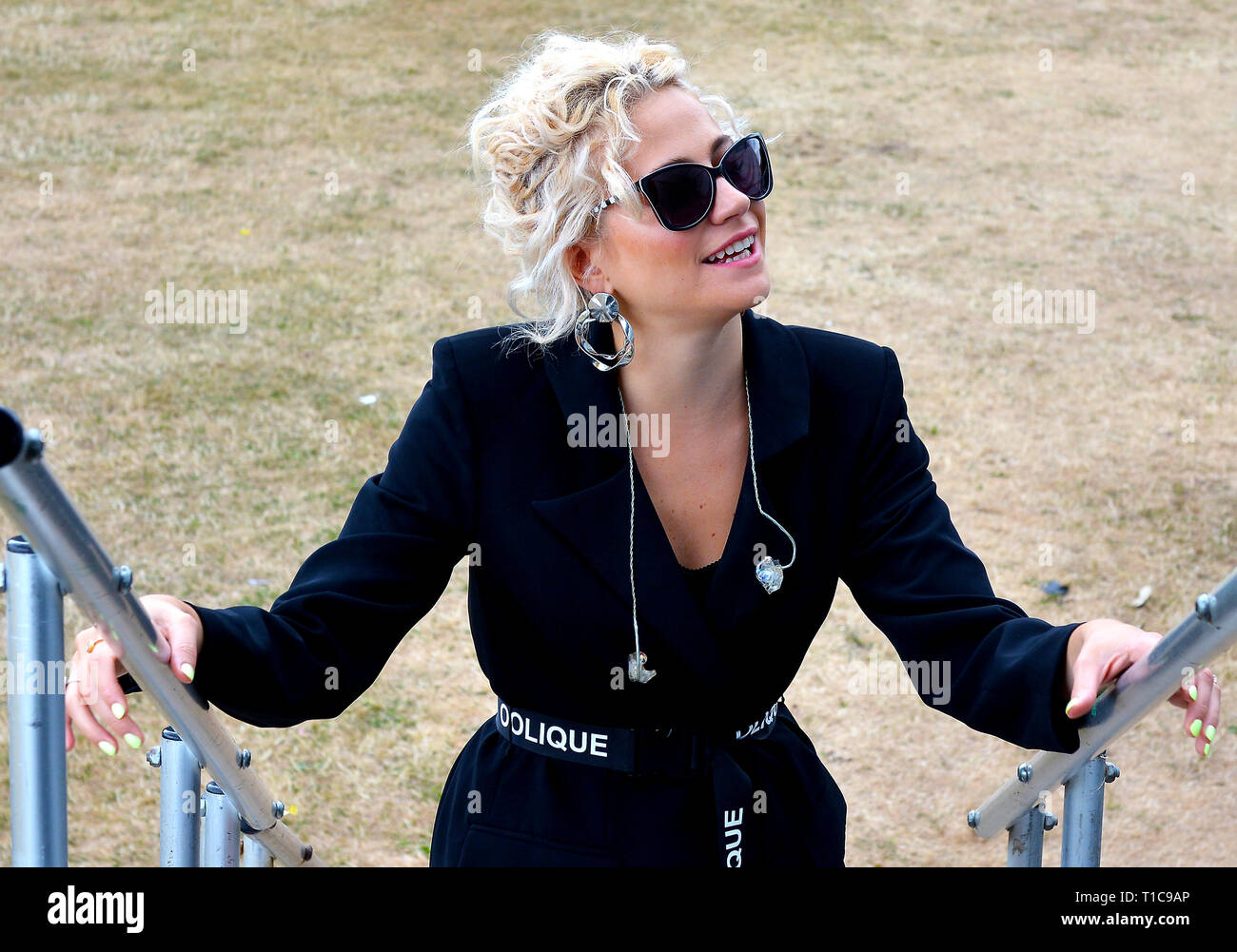 Pixie Lott live on stage at one of the Northeast's largest outdoor music festivals, South Tyneside Music Festival, Bents Park, England UK 2018 Stock Photo