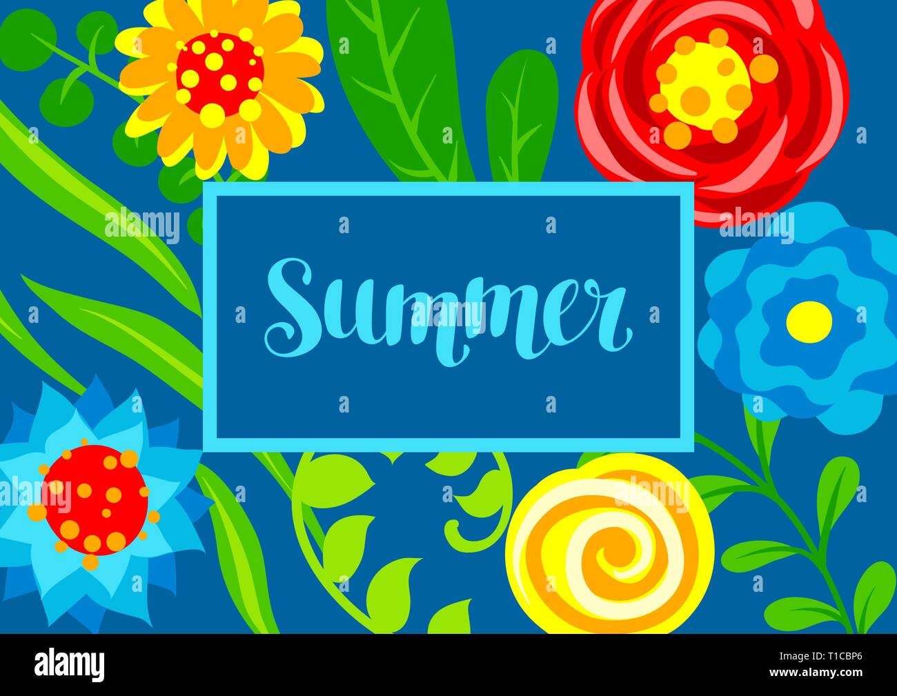 Background with summer flowers Stock Vector Image & Art - Alamy