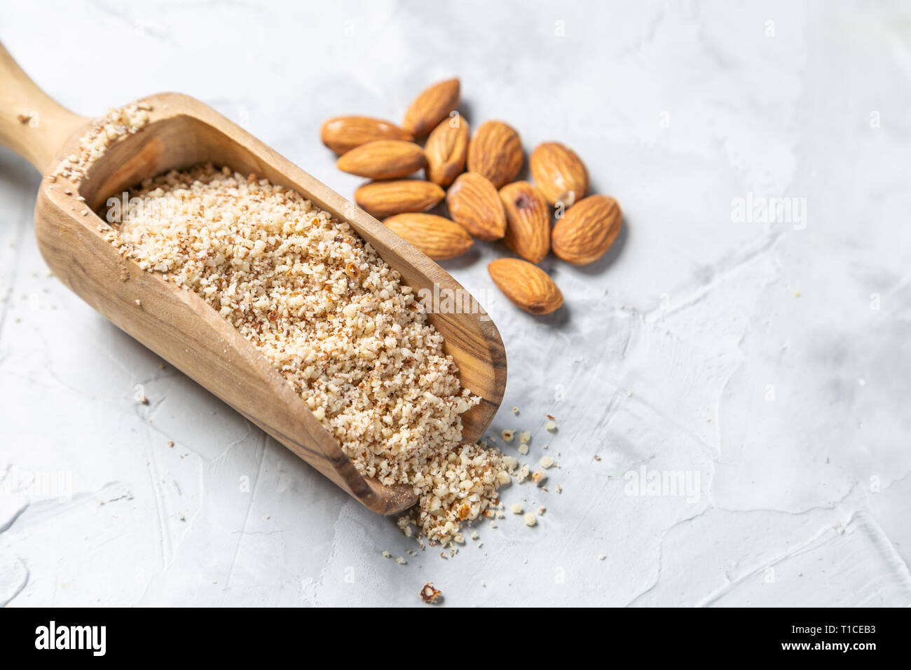 Gluten free concept - almond flour Stock Photo - Alamy