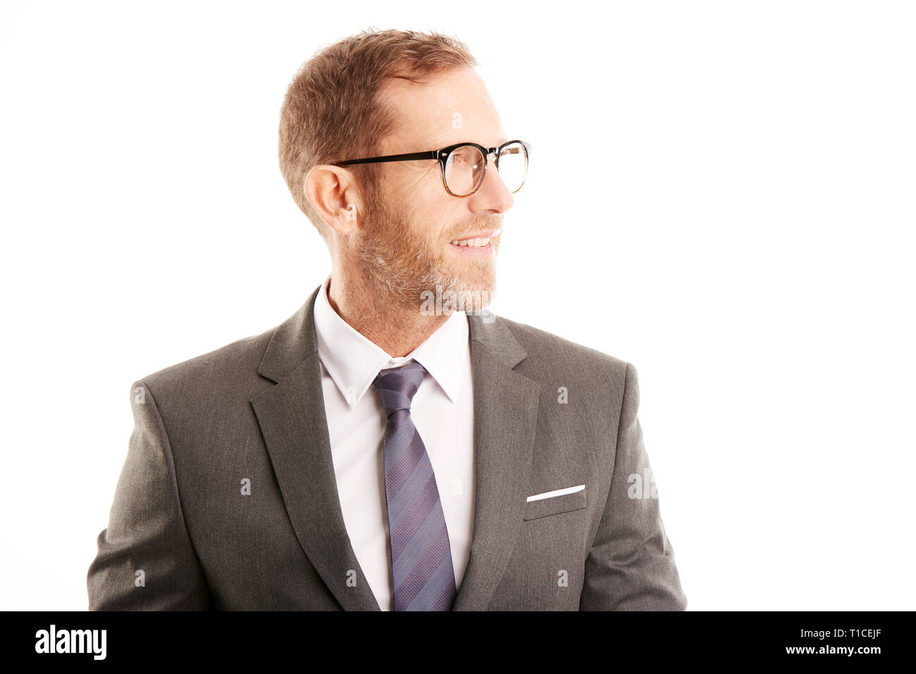 Executive financial advisor businessman wearing eyeglasses and suit ...