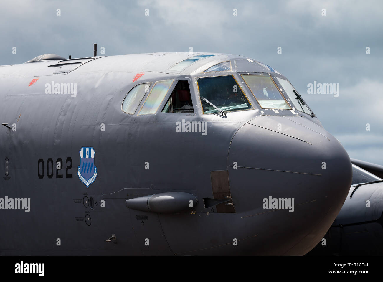 A Boeing B-52 Stratofortress strategic bomber of the United States Air Force at the Royal International Air Tattoo 2017. Stock Photo