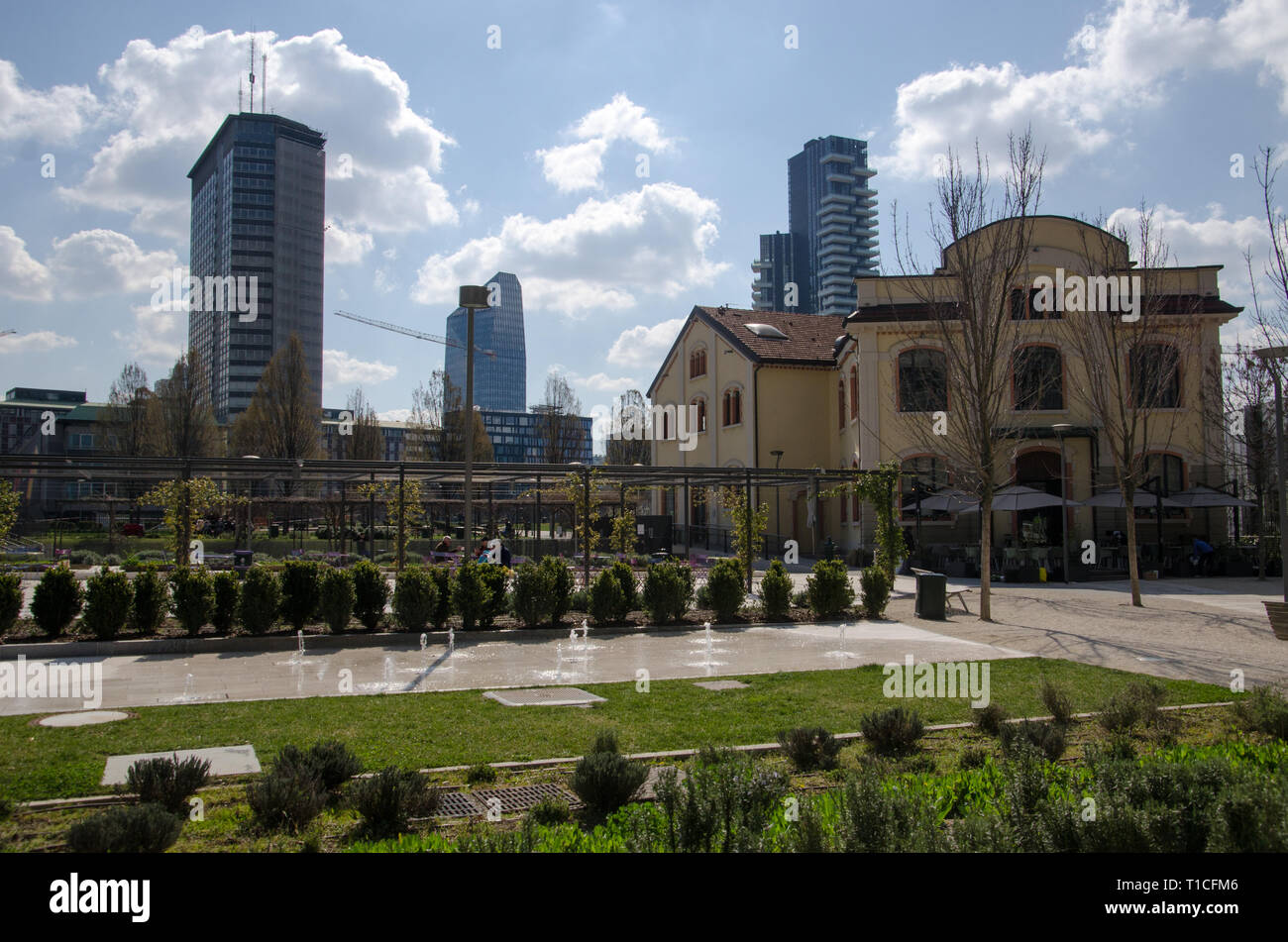 Biblioteca degli Alberi garden at Porta Nuova District in Milano, March 20th, 2019 Stock Photo