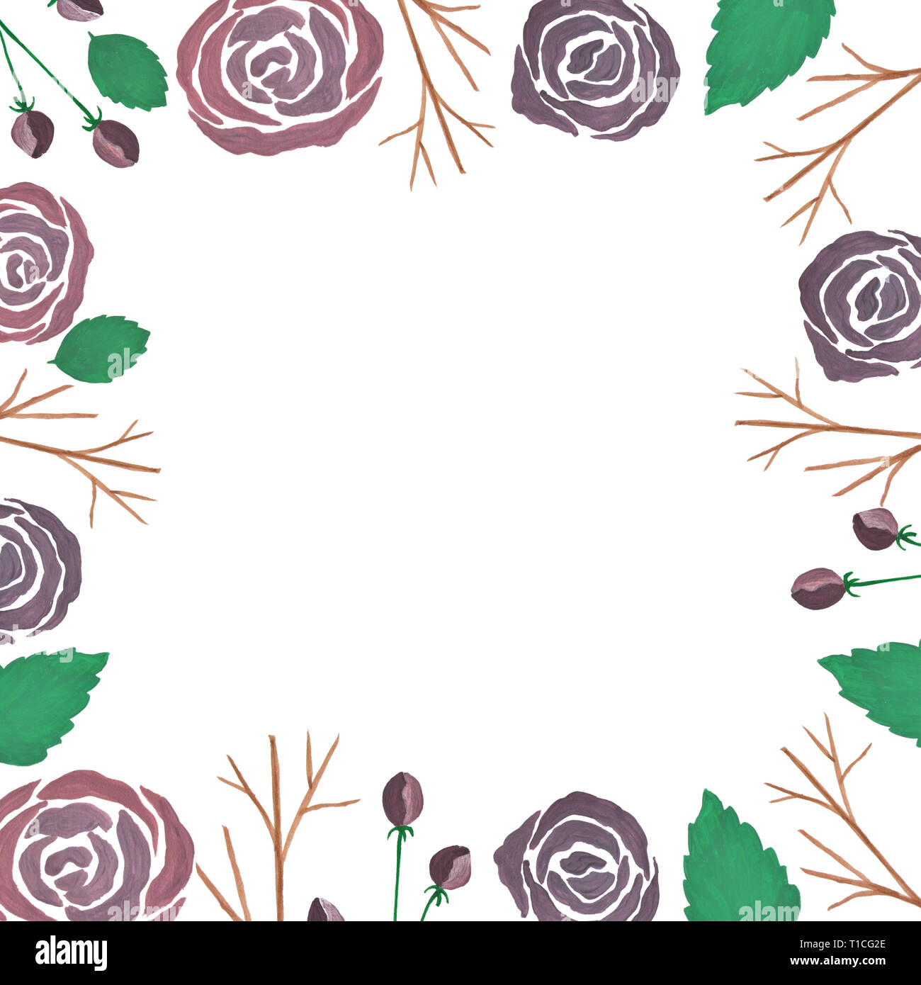 Vintage rose frame hi-res stock photography and images - Alamy