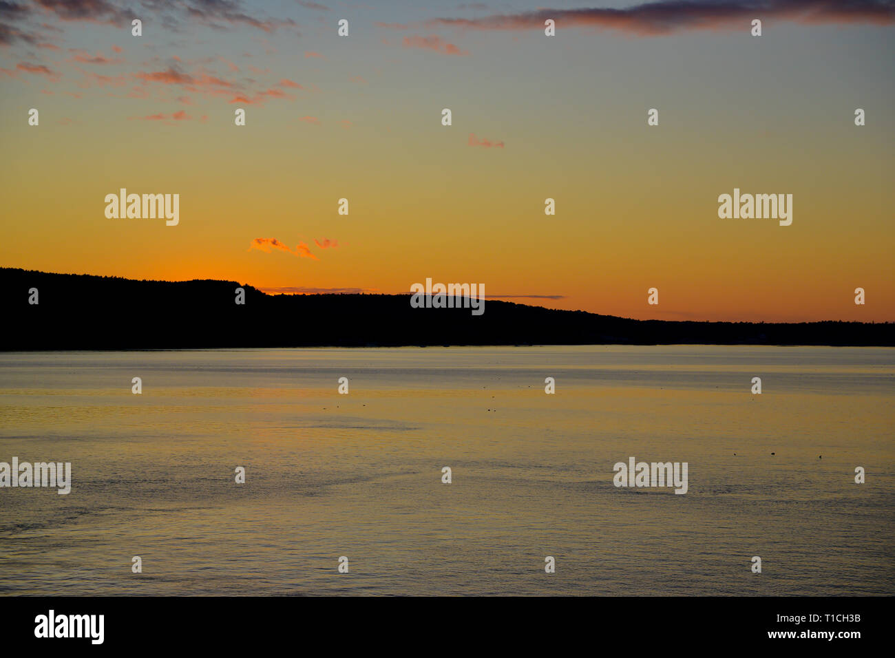 Sunset in Bar Harbour Stock Photo Alamy